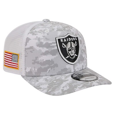 Бейсболка Las Vegas Raiders New Era White Salute to Service Fan Pack 9SEVENTY Trucker