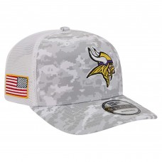 Бейсболка Minnesota Vikings New Era Gray Salute to Service Fan Pack 9SEVENTY Trucker