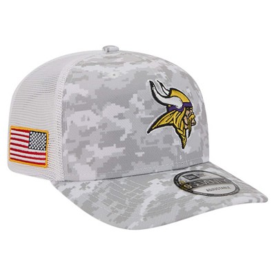 Бейсболка Minnesota Vikings New Era Gray Salute to Service Fan Pack 9SEVENTY Trucker