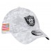 Бейсболка Las Vegas Raiders New Era White 2025 Salute to Service Digital Camo Fan Pack 39THIRTY