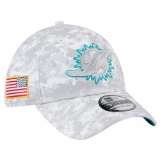 Бейсболка Miami Dolphins New Era White 2025 Salute to Service Digital Camo Fan Pack 39THIRTY