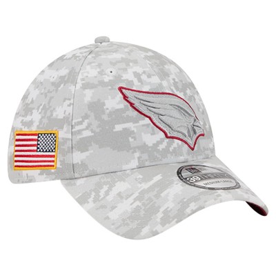 Бейсболка Arizona Cardinals New Era White 2025 Salute to Service Digital Camo Fan Pack 39THIRTY