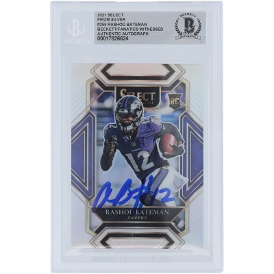 Rashod Bateman Baltimore Ravens Autographed 2021 Panini Select Silver Prizm #255 Beckett Fanatics Witnessed Authenticated Rookie Card