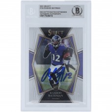 Rashod Bateman Baltimore Ravens Autographed 2021 Panini Select #155 Beckett Fanatics Witnessed Authenticated Rookie Card
