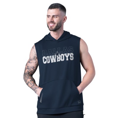 Худи без рукавов Dallas Cowboys MSX by Michael Strahan Navy Tri-Blend Rebound