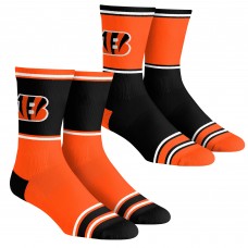 Unisex Cincinnati Bengals Rock Em Socks 2-Pack Color Block Crew Socks Set