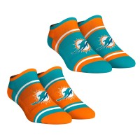 Unisex Miami Dolphins Rock Em Socks 2-Pack Color Block Low Cut Socks Set