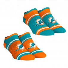Unisex Miami Dolphins Rock Em Socks 2-Pack Color Block Low Cut Socks Set