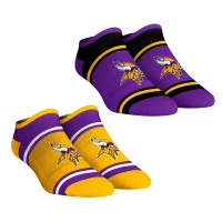 Unisex Minnesota Vikings Rock Em Socks 2-Pack Color Block Low Cut Socks Set