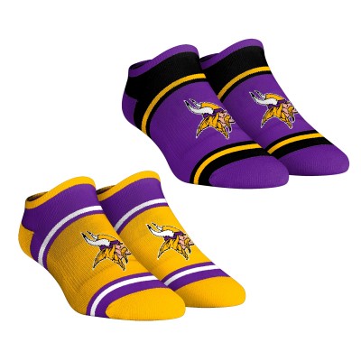 Unisex Minnesota Vikings Rock Em Socks 2-Pack Color Block Low Cut Socks Set