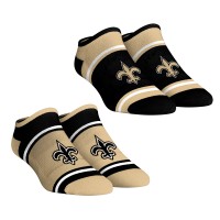 Unisex New Orleans Saints Rock Em Socks 2-Pack Color Block Low Cut Socks Set