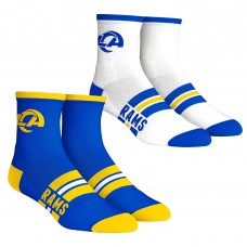 Los Angeles Rams Rock Em Socks Unisex 2-Pack Multi Stripe Quarter Socks Set Los Angeles Rams Rock Em Socks Unisex 2-Pack Multi Stripe Quarter Socks Set
