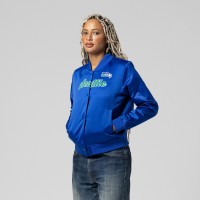 Женская Seattle Seahawks Mitchell & Ness Royal Full-Snap Satin Jacket
