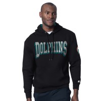 Miami Dolphins Starter Black Thursday Night Gridiron Hoodie with Vintage Logo