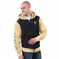 New Orleans Saints Starter Black/Gold Thursday Night Gridiron Full-Zip Hoodie