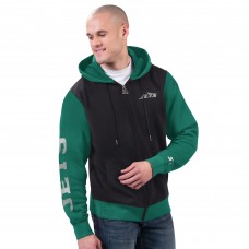 New York Jets Starter Black/Green Thursday Night Gridiron Full-Zip Hoodie New York Jets Starter Black/Green Thursday Night Gridiron Full-Zip Hoodie