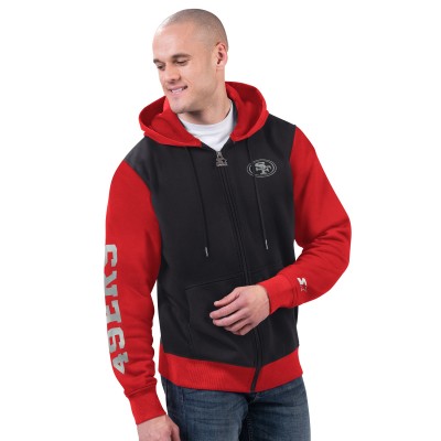 San Francisco 49ers Starter Black/Scarlet Thursday Night Gridiron Full-Zip Hoodie