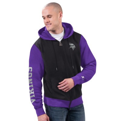 Minnesota Vikings Starter Black/Purple Thursday Night Gridiron Full-Zip Hoodie