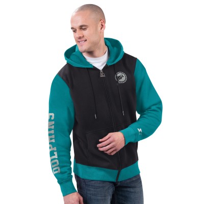 Miami Dolphins Starter Black/Aqua Thursday Night Gridiron Full-Zip Hoodie