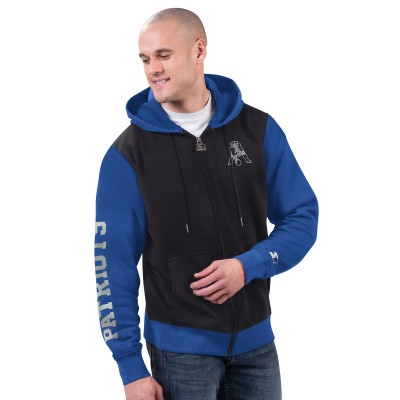 New England Patriots Starter Black/Royal Thursday Night Gridiron Full-Zip Hoodie