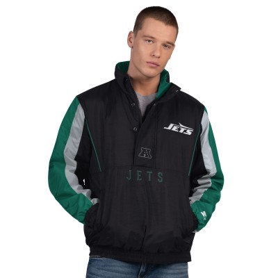 New York Jets Starter Black Thursday Night Gridiron Half-Zip Jacket