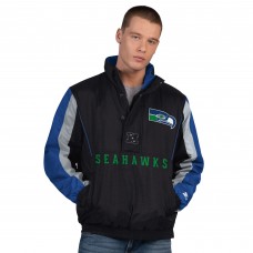 Seattle Seahawks Starter Black Thursday Night Gridiron Vintage Logo Half-Zip Jacket