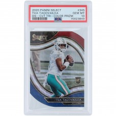 Tua Tagovailoa Miami Dolphins 2020 Panini Select Tri Color Die Cut #345 PSA Authenticated 10 Rookie Card