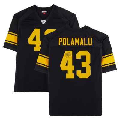 Игровая джерси Troy Polamalu Pittsburgh Steelers Autographed Fanatics Authentic Black Mitchell & Ness Authentic