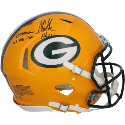 Sterling Sharpe Green Bay Packers Autographed Fanatics Authentic Riddell Speed Authentic Helmet with Multiple Inscriptions - Limited Edition of 5