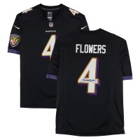 Игровая джерси Zay Flowers Baltimore Ravens Autographed Fanatics Authentic Black Nike Limited
