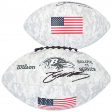 Zay Flowers Baltimore Ravens Autographed Fanatics Authentic 2024 Salute To Service Wilson Football