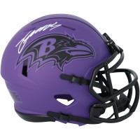 Zay Flowers Baltimore Ravens Autographed Fanatics Authentic Riddell Rave Speed Mini Helmet