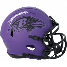 Zay Flowers Baltimore Ravens Autographed Fanatics Authentic Riddell Rave Speed Mini Helmet