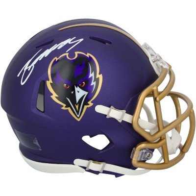Zay Flowers Baltimore Ravens Autographed Fanatics Authentic Riddell 2024 Alternate Speed Mini Helmet