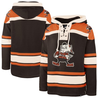 Толстовка Cleveland Browns 47 Brown Throwback Superior Lacer