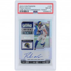 Puka Nacua Los Angeles Rams Autographed 2023 Panini Contenders Conference Ticket #125 #26/75 PSA Authenticated 8 Rookie Card Puka Nacua Los Angeles Rams Autographed 2023 Panini Contenders Conference Ticket #125 #26/75 PSA Authenticated 8 Rookie Card