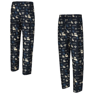 New Orleans Saints Concepts Sport Black Mosaic All Over Print Pants