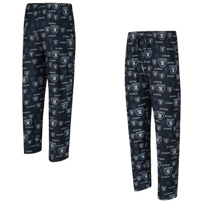 Las Vegas Raiders Concepts Sport Black Mosaic All Over Print Pants