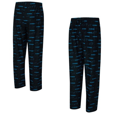 Carolina Panthers Concepts Sport Black Mosaic All Over Print Pants