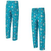 Miami Dolphins Concepts Sport Aqua Retro Mosaic Allover Print Knit Pants