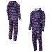 Baltimore Ravens Concepts Sport Purple Shuffle All-Over-Print Microfleece Full-Zip Union Suit