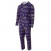Baltimore Ravens Concepts Sport Purple Shuffle All-Over-Print Microfleece Full-Zip Union Suit