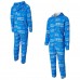 Detroit Lions Concepts Sport Blue Shuffle All-Over-Print Microfleece Full-Zip Union Suit