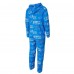 Detroit Lions Concepts Sport Blue Shuffle All-Over-Print Microfleece Full-Zip Union Suit