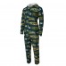 Green Bay Packers Concepts Sport Green Shuffle All-Over-Print Microfleece Full-Zip Union Suit