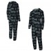 Las Vegas Raiders Concepts Sport Black Shuffle All-Over-Print Microfleece Full-Zip Union Suit