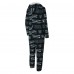 Las Vegas Raiders Concepts Sport Black Shuffle All-Over-Print Microfleece Full-Zip Union Suit