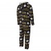 Pittsburgh Steelers Concepts Sport Black Shuffle All-Over-Print Microfleece Full-Zip Union Suit