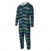 Seattle Seahawks Concepts Sport College Navy Shuffle All-Over-Print Microfleece Full-Zip Union Suit