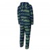 Seattle Seahawks Concepts Sport College Navy Shuffle All-Over-Print Microfleece Full-Zip Union Suit